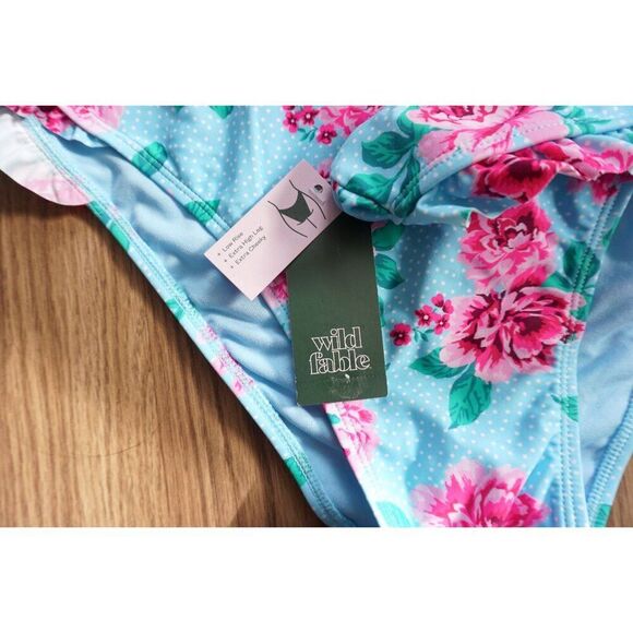 Wild Fable Women's Extra High Leg Extra Cheeky Ruffle Bikini Bottom | XL | NWT - Picture 4 of 6